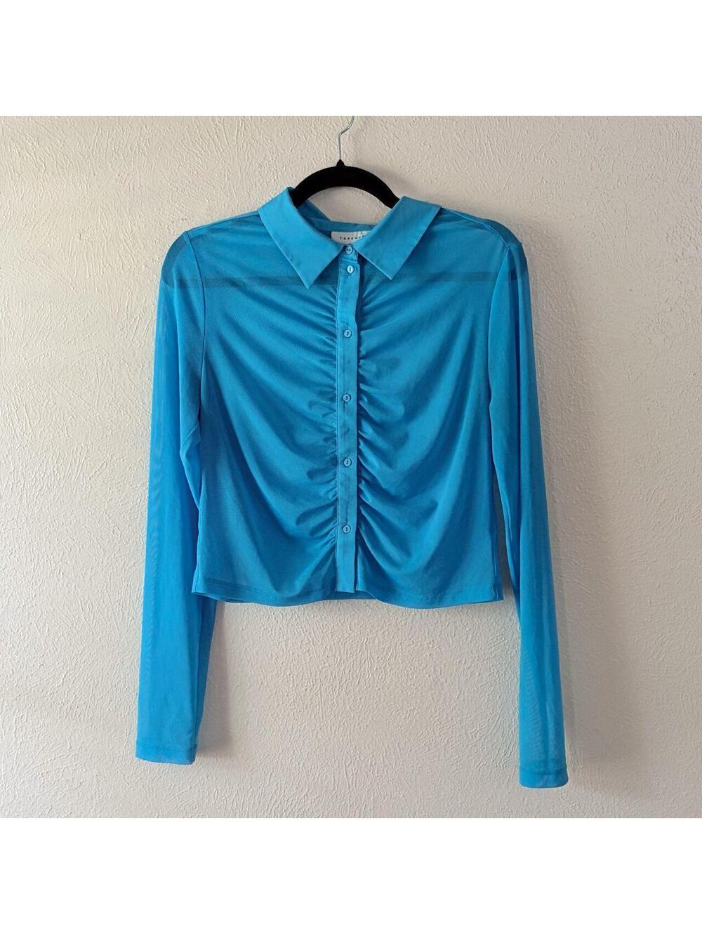 Sheer Blouse Long Sleeve Button Up Topshop